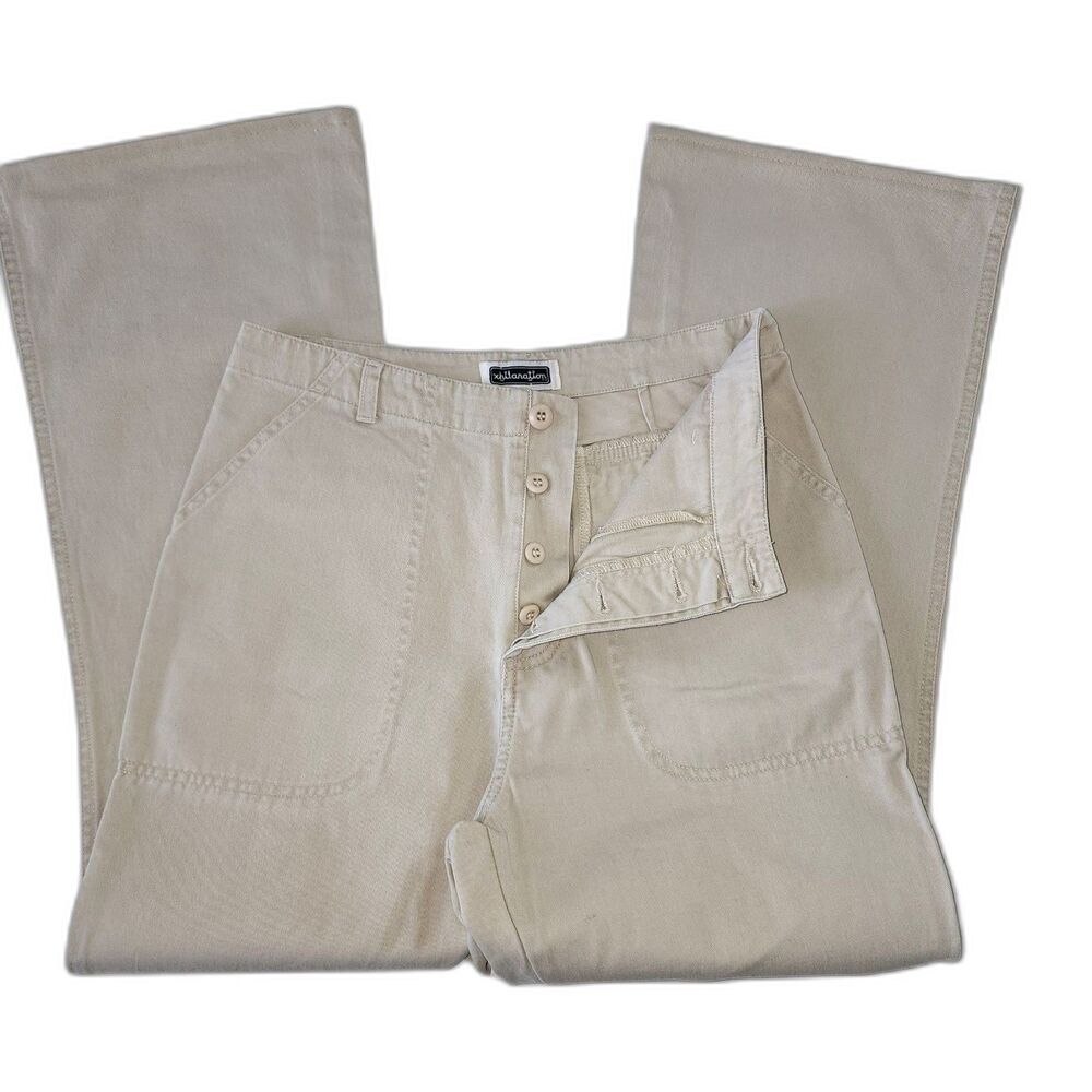 Y2K Xhilaration Khaki Beige Button Fly Chino Pants Sz 9